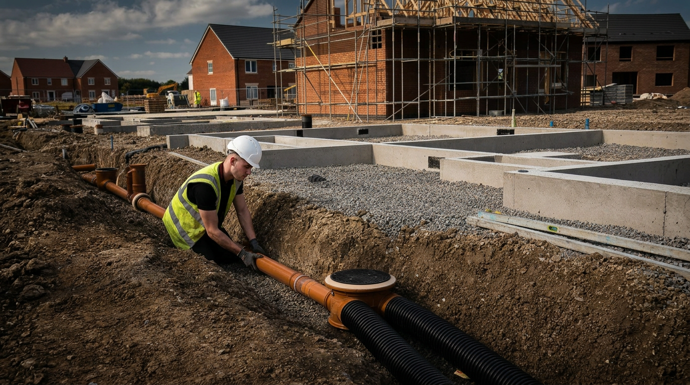 Professional groundworks, plot drainage & foundations