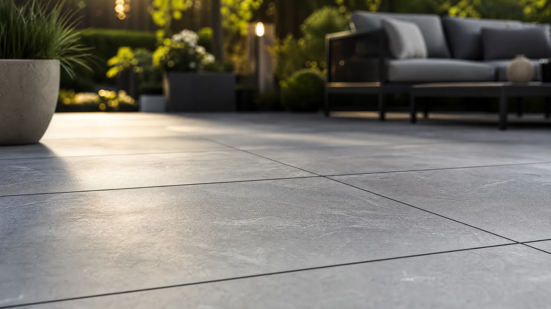 Premium porcelain patio and outdoor living space